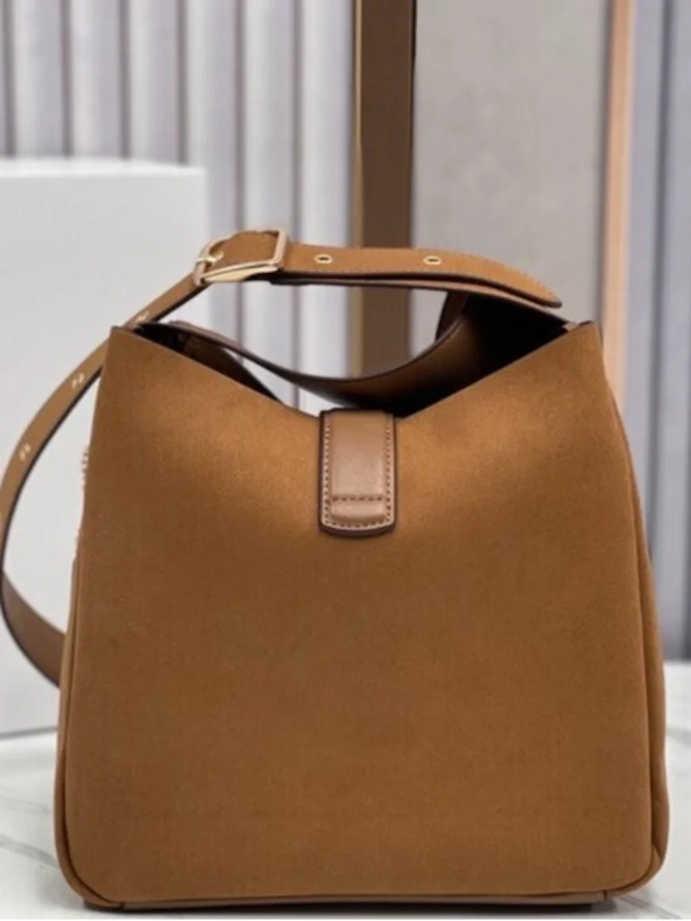 Coach Brown Suede Crossbody Bucket Bag